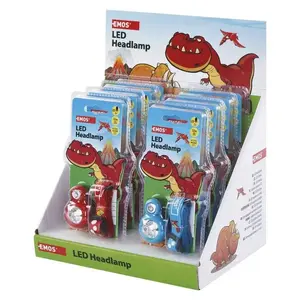 Налобный фонарь EMOS Dino с 2 батареями CR2032, набор 8 шт — компактный светодиодный фонарик
