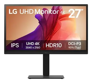 27" Monitors LG 27BA45U-B IPS 4K UHD 3840×2160, 100 Hz, 300 cd/m², 5 ms, HDMI×2, DisplayPort, VESA