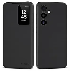 Smart Wallet Tech-Protect Galaxy S25+ black matte — phone wallet case for Samsung Galaxy S25+