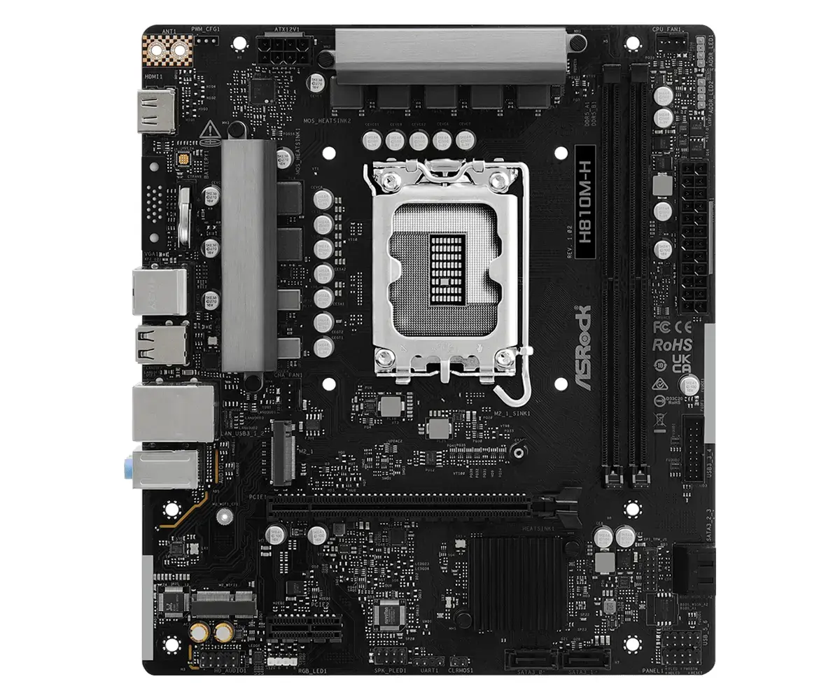 ASRock H810M-H Micro ATX pamatplate Photo 2