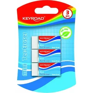 Eraser Keyroad Tec-Eraser mini, technical, pack of 3, white