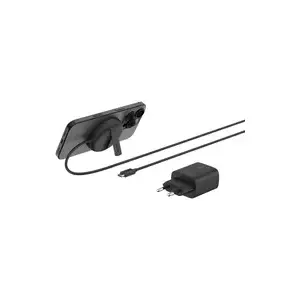 Складное магнитное Qi2 беспроводное зарядное устройство Belkin WIA011KQBK 15W (20W блок питания), черное