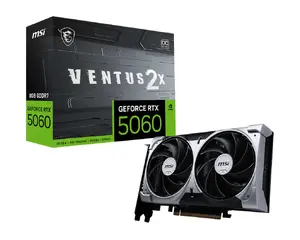 Видеокарта MSI GeForce RTX 5060 8 ГБ GDDR7, PCIe 5.0, 128-бит, 197×120×41 мм, 145 Вт, 2 вентилятора