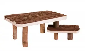 Shelter/Platform with Steps Trixie TRIXIE 62262 for Guinea Pig and Rabbit, Wood, 370×280×170 mm
