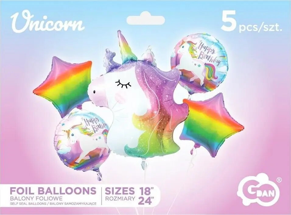Folie balonu komplekts GoDan Vienradzis, 5