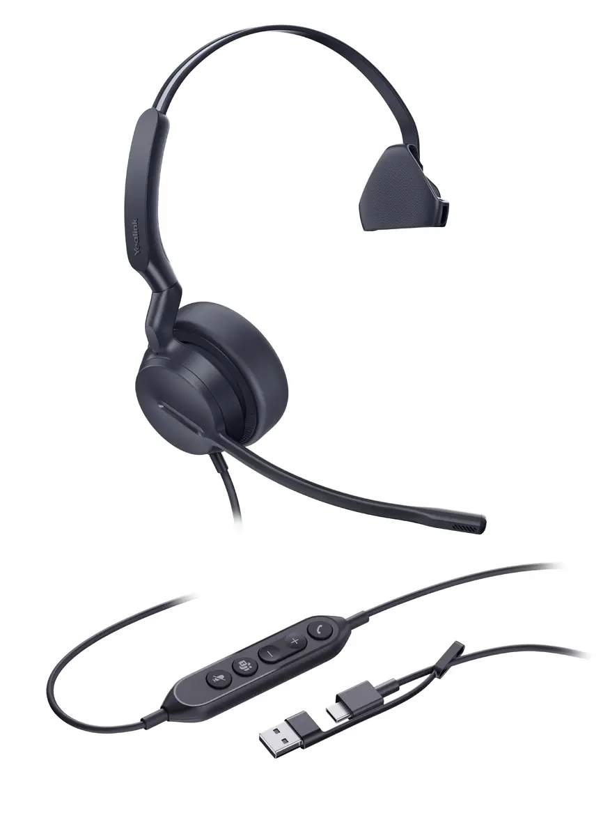Austiņas Yealink UH44 Mono Teams USB-C/A Photo 2