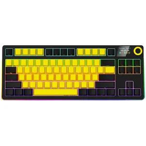 Беспроводная TKL механическая игровая клавиатура LORGAR KBP70TKLW Черный Желтый EN раскладка