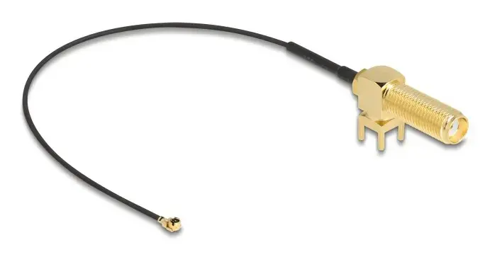 DeLOCK Antenna Cable SMA 90° PCB jack bulkhead Photo 2