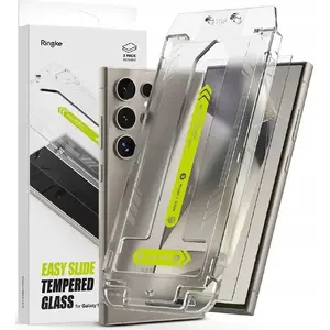 Rūdīta stikla ekrāna aizsargs Ringke Easy Slide 2 gab. priekš Samsung Galaxy S24 Ultra — caurspīdīgs