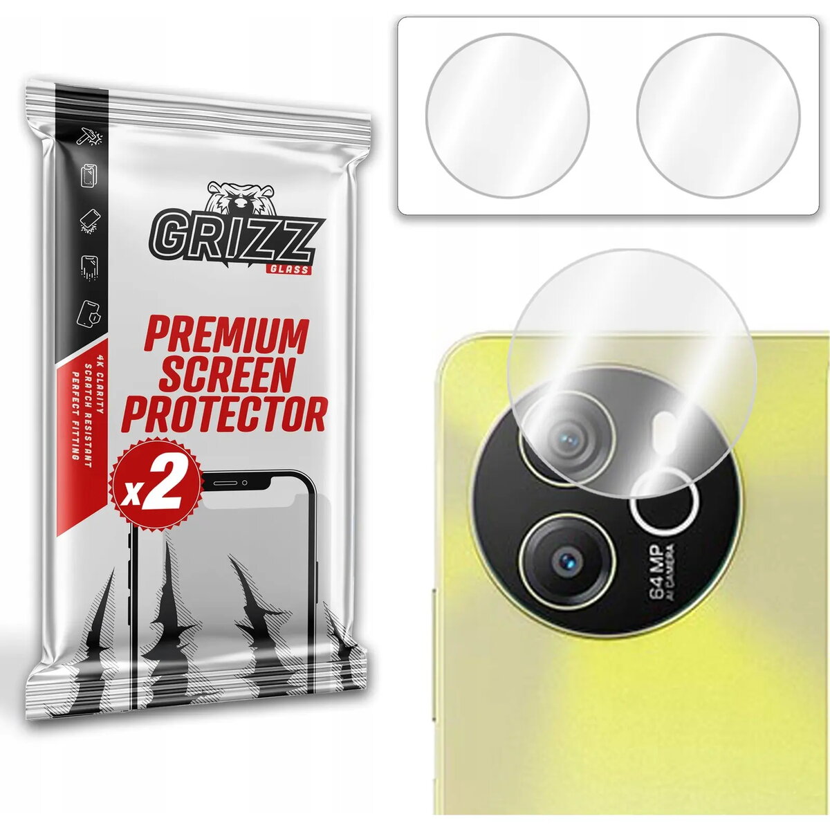 Aizsargstikls kameras GrizzGlass HybridGlass Camera priekš