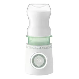 Подогреватель бутылочек Momcozy MW003-WH12BA-A — батарейный 80W, сенсорное управление, зелёный/прозрачный/белый