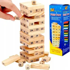 Wooden Jenga Tower game Jokomisiada GR0090 — stacking block balancing game