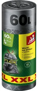 Trash Bags Sarantis 60 L — 20 pcs, black, disposable household waste liners