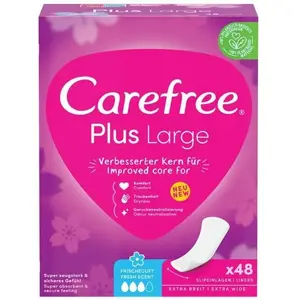 Higiēniskās paketes Carefree Carefree Plus Large Fresh — 48 gab., liela uzsūkšana, elpojoša virsma