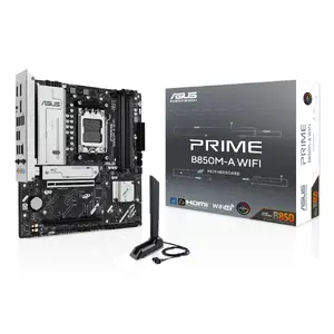 Материнская плата ASUS PRIME B850M-A WIFI — AMD B850, Socket AM5, microATX, DDR5, 4 слота DIMM, 256 ГБ, Wi‑Fi 6E, 2.5Gb LAN