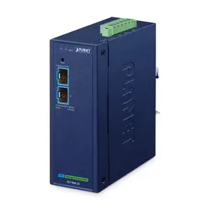 PLANET IP40 Industrials 2-Port Tīkla Mediju Konvertors 10000 Mbit/s Zils