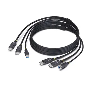 StarTech DDU1226-KVM-CABLE Dual-DisplayPort and USB 3.0 KVM Cable, 4K 60Hz, DisplayPort 1.2, 5Gbps