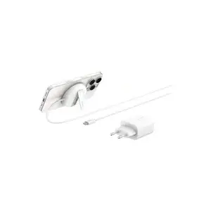 Magnētiskā bezvadu lādētāja Belkin WIA011KQWH Qi2 15W salokāma ar 20W barošanas adapteri balta