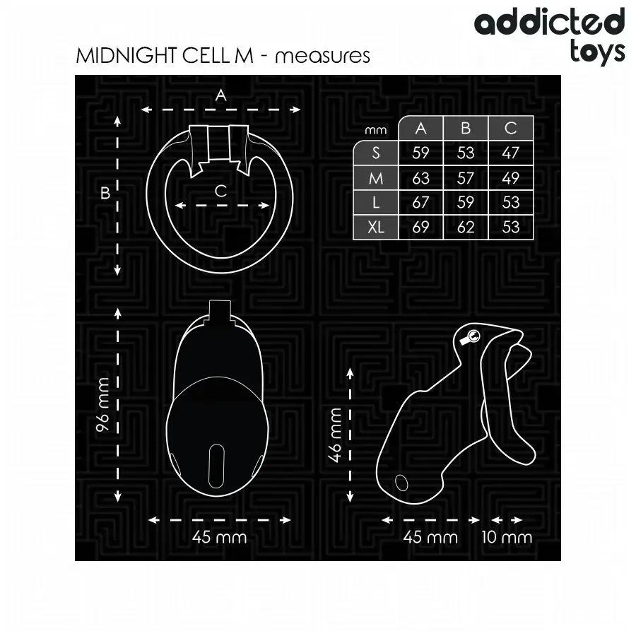 Клетка для чести ADDICTED TOYS LOCKED Mindnight Cell M Photo 5