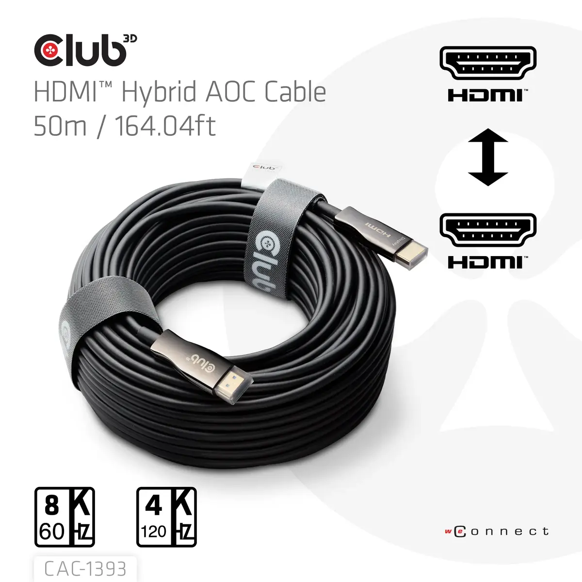 Club 3D HDMI Hybrid AOC кабель 8K60Hz/4K120Hz 50 м Photo 2
