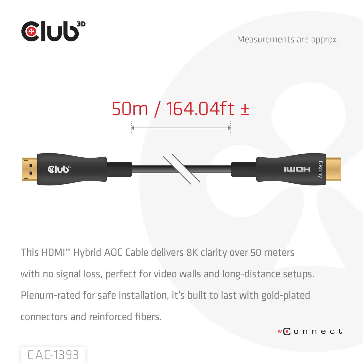 Club 3D HDMI Hybrid AOC кабель 8K60Hz/4K120Hz 50 м Photo 3