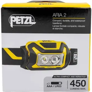 Headlamp Petzl ARIA 2 450 lm — compact waterproof headlamp for outdoor and work