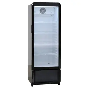 Display case refrigerator Scandomestic DC240BD — Freestanding black cooler, 240 L total (218 L net), 108 bottles / 228 cans, 1–9 °C