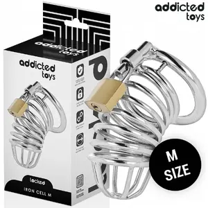 Dzimumlocekļa būris ADDICTED TOYS LOCKED Iron Cell metāla, izmērs M