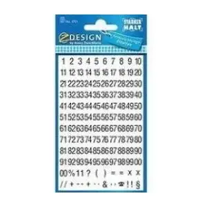 Label sheets Avery Zweckform 151978 — black numerals on white background, adhesive number stickers