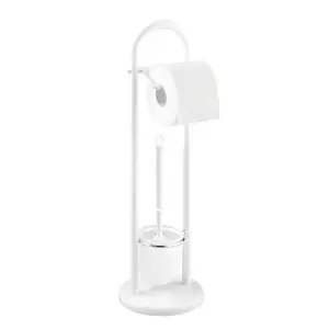 Free-standing toilet brush WENKO Siena White — height 630 mm, width 190 mm, brush Ø 85 mm