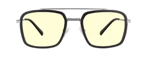 Компьютерные очки GUNNAR EDI-12301 унисекс, квадратная сталь оправа, линза 5.5 см, перемычка 2.1 см, дужка 14.7 см