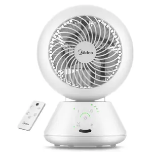 Настольный вентилятор Midea MDF24JRW TurboForce — 5 скоростей, осцилляция, пульт, белый