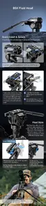Штатив Sirui SP024 карбоновый лёгкий переносной с шаровой головой B5X, компактный туристический штатив