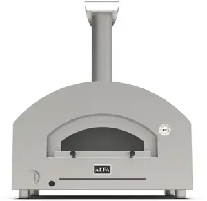 Picas krāsns Alfa Forni Futuro 2 Pizze Hybrid Silver Black — 2 picas, hibrīda gāze/koks