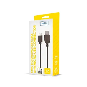 USB kabelis Setty GSM100633 1 m 2A Micro USB melns