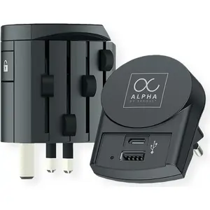 Strāvas adapteris SKROSS Alpha ar 1× USB-A un 1× USB-C (modelis 1.104103)