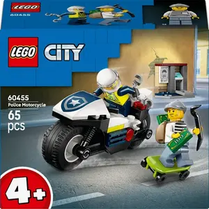 LEGO City Police Motorcycle Chase set 60455 — 65 pieces, 2 minifigures, ages 4+