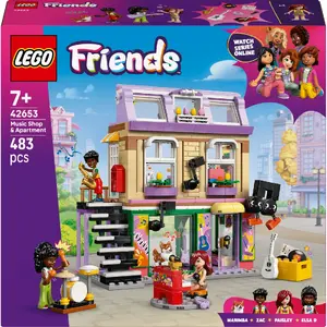 Construction Toy LEGO Friends Music Shop & Apartment set 42653 – modular playset for ages (LEGO brand)