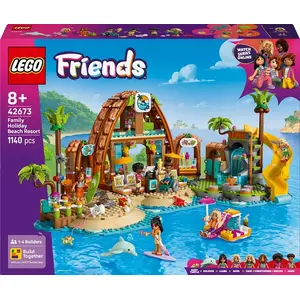 LEGO Friends playset Family Vacation Beach Resort 42673 — 1140 pcs, 6 mini-dolls, age 8+