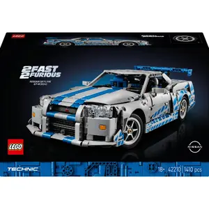 Construction toy LEGO Technic Nissan Skyline GT-R R34 Racer model 42210 — 1410 pieces, recommended 18+