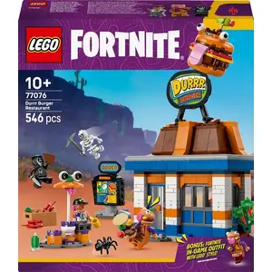 LEGO building toy LEGO FORTNITE 77076 Durrr Burger Restaurant playset — 546 pieces, 4 minifigures, 270×180×90 mm