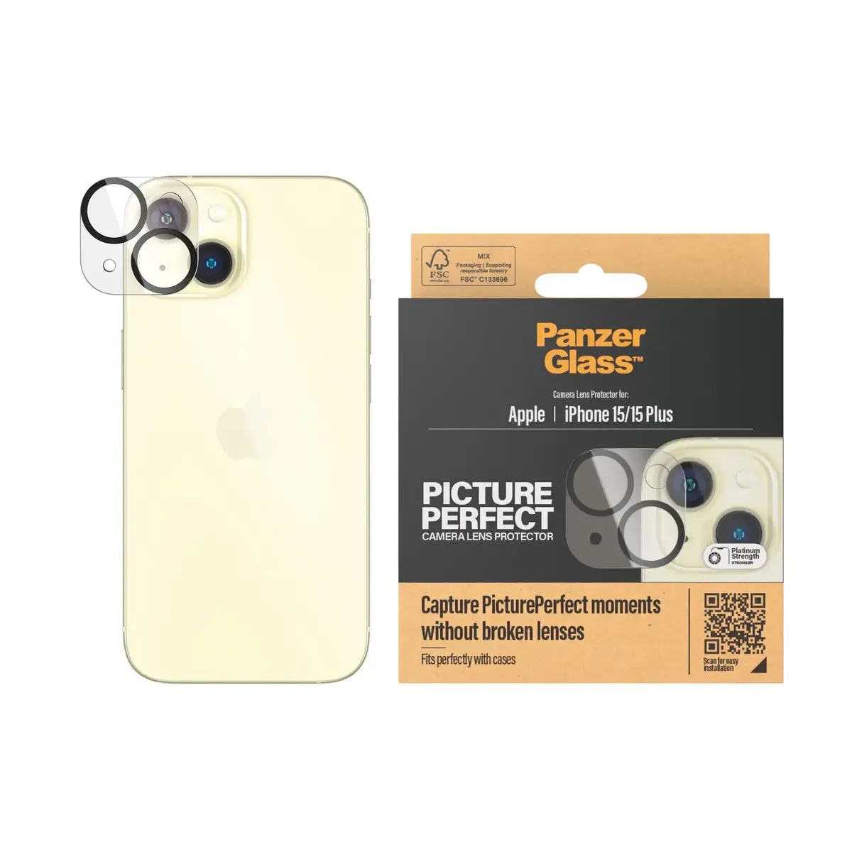 Защитное стекло для камеры PanzerGlass iPhone 15 15 Plus Photo 2