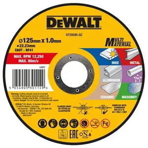 Cutting disc DeWalt DT20595 — for metal, stainless steel, aluminium, masonry, ceramic
