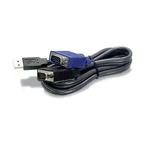 KVM cable TRENDNET TKCU06 USB 1.1 Type A to VGA, 1.8 m, black