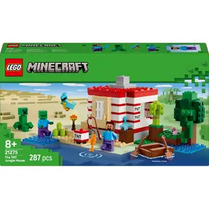 Конструктор LEGO Minecraft 21275 TNT Jungle House, 287 деталей, 2 минифигурки, 8+ лет