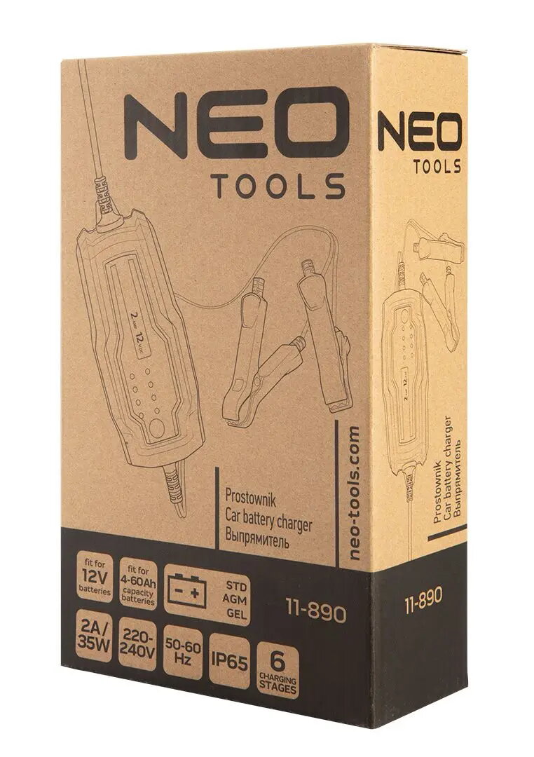 Akumulatoru lādētājs NEO tools 11-890 Dziļums