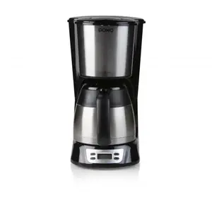 Drip coffee maker Domo DO709K — semi-auto, 1 L water tank, 8-cup jug, LCD, stainless steel/black