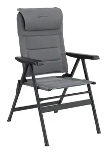 Kempinga krēsls Outwell Kenai ar 4 kājām, slodze 120 kg, pelēks