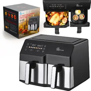 Air fryer Extralink SJ-1000 10L (6L+4L) countertop dual-chamber capacity 10 L