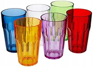Guzzini Happy Hour Drinking Glass Set 6 High Glasses Assorted Colors MPN 7230652